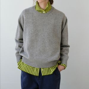 신상 문달 라운드 니트 그레이 새상품