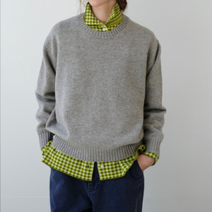 신상 문달 라운드 니트 그레이 새상품