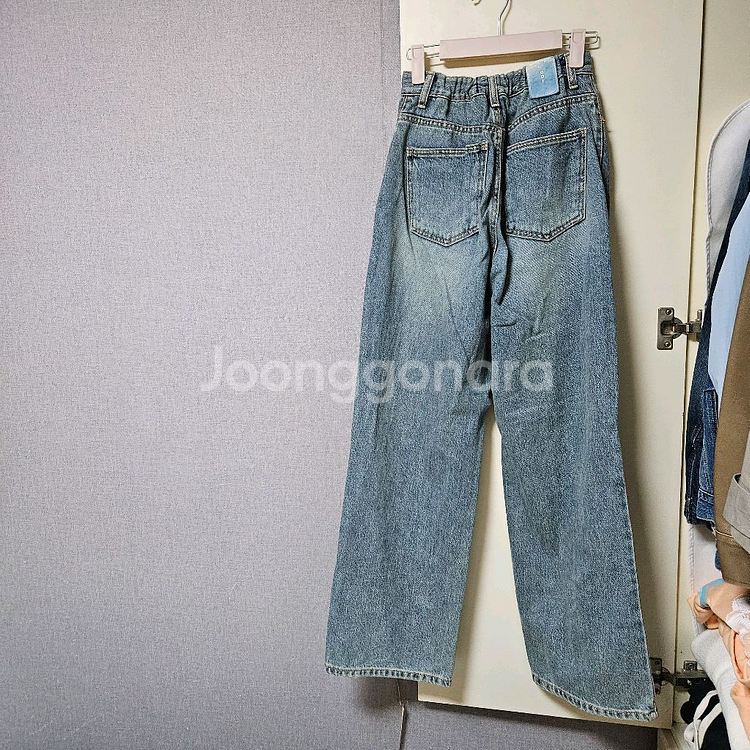착용컷O 빈티지 데님 와이드 팬츠 바지 청바지--1