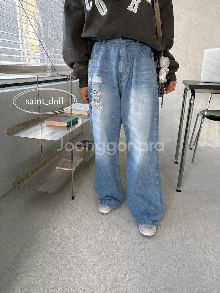 (새상품) 구제 와이드팬츠--1