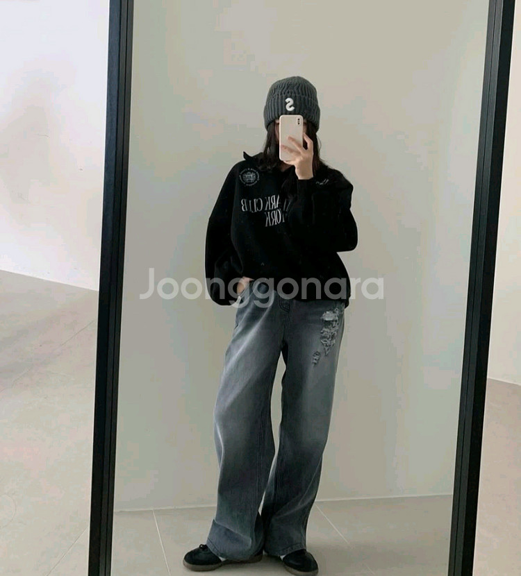 (새상품) 구제 와이드팬츠--4