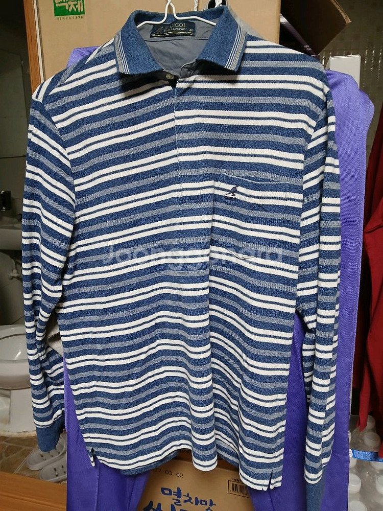 남성 스트라이프 폴로셔츠 M--0