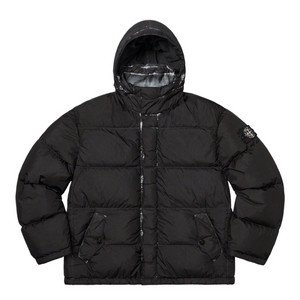 (L) 슈프림 x 스톤아일랜드 크링클랩스 다운 패딩 블랙