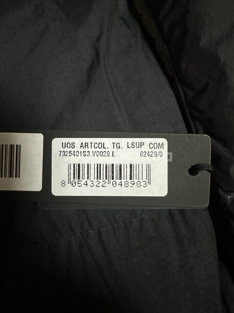 (L) 슈프림 x 스톤아일랜드 크링클랩스 다운 패딩 블랙--5