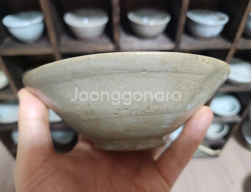 골동품 고려시대 초기 고려청자 햇무리굽 다완--2