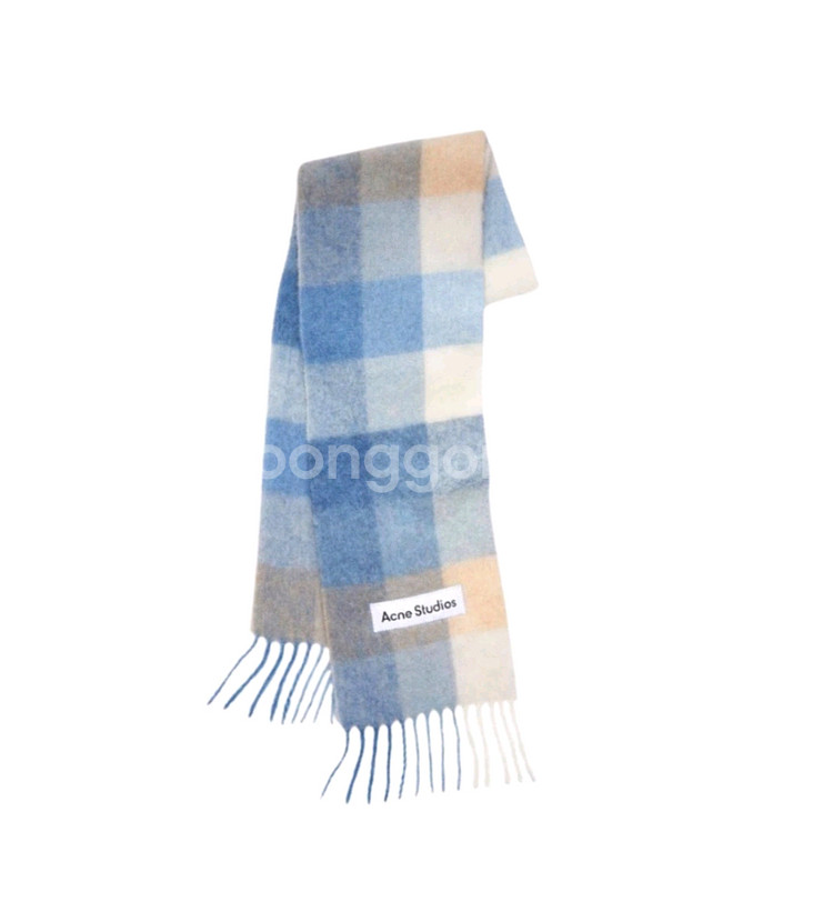 아크네 스튜디오모헤어 파스텔 블루 베이지 머플러 목도리--0