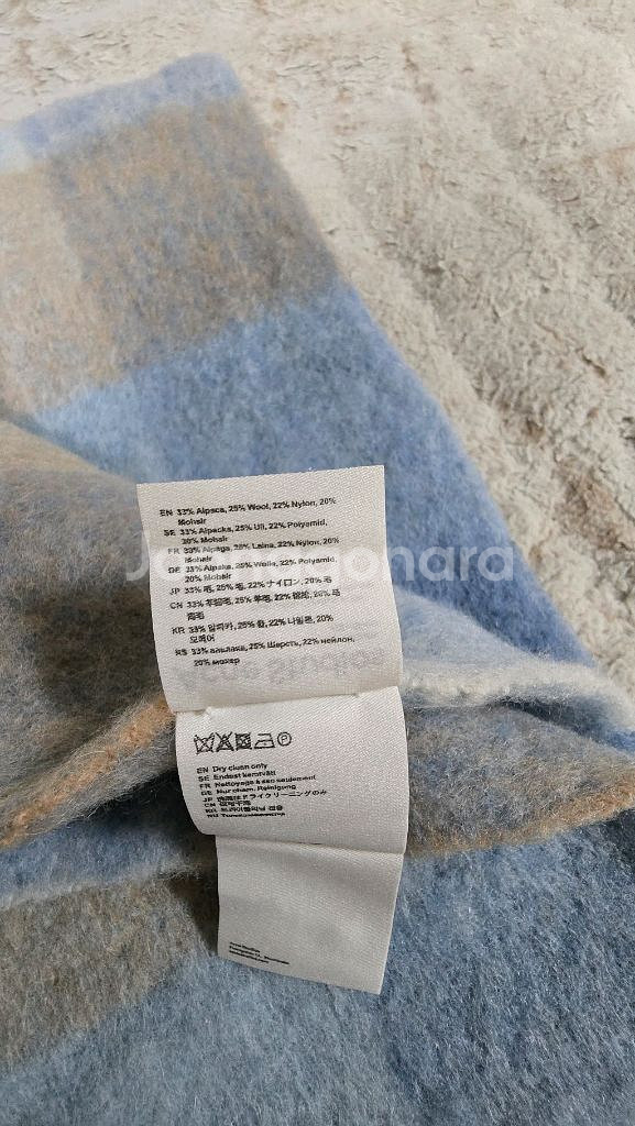 아크네 스튜디오모헤어 파스텔 블루 베이지 머플러 목도리--6