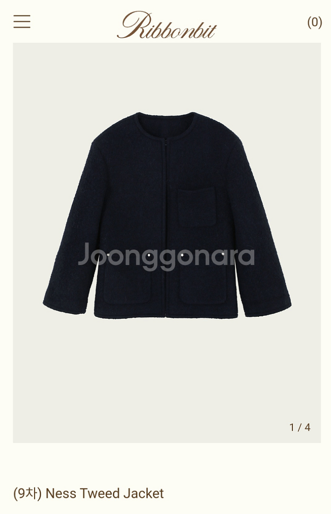 리본빗 넥스 트위드 재킷 새상품--0