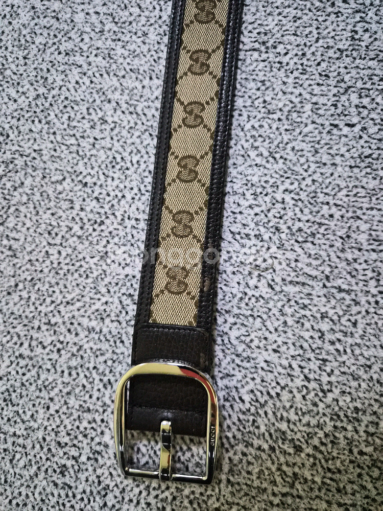 구찌 GG 패턴 레더 벨트--0