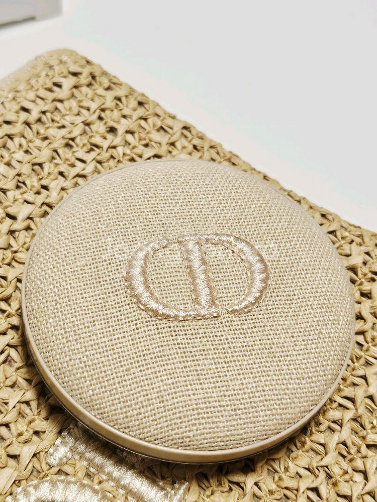 디올 라탄 파우치 + 라탄 거울 세트--4