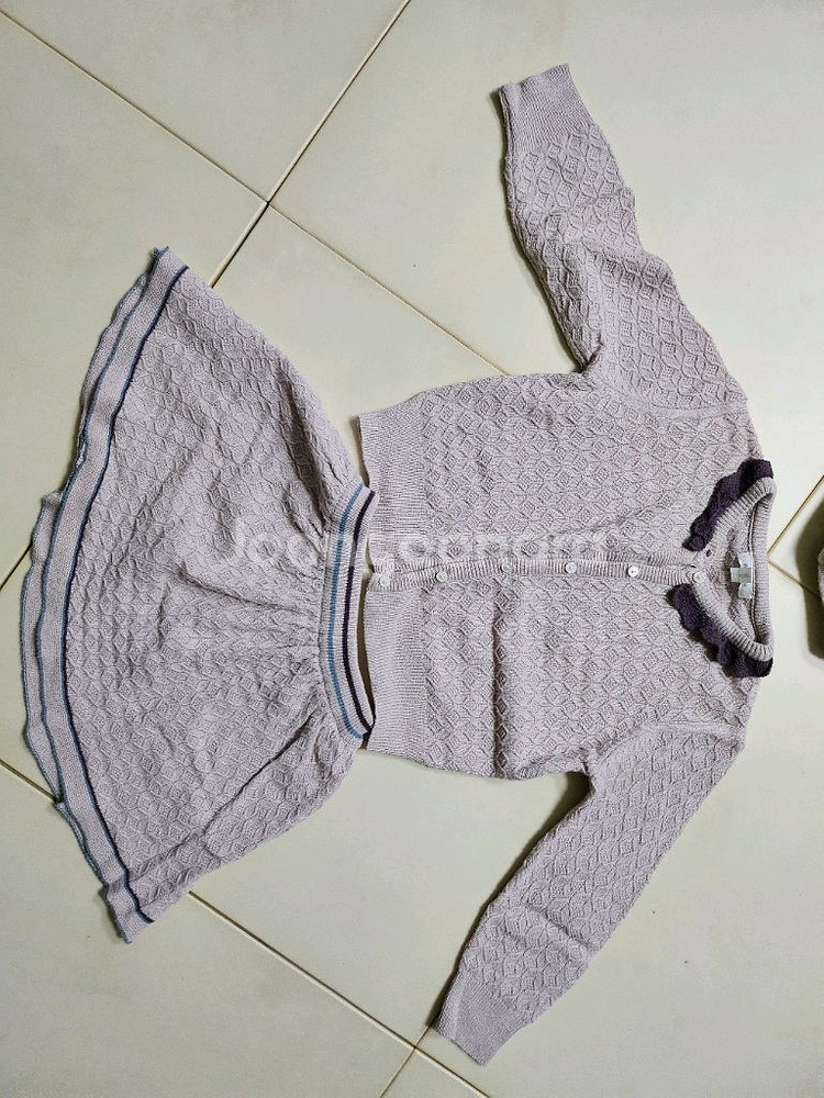 슈슈앤크라 니트가디건 치마 세트--2