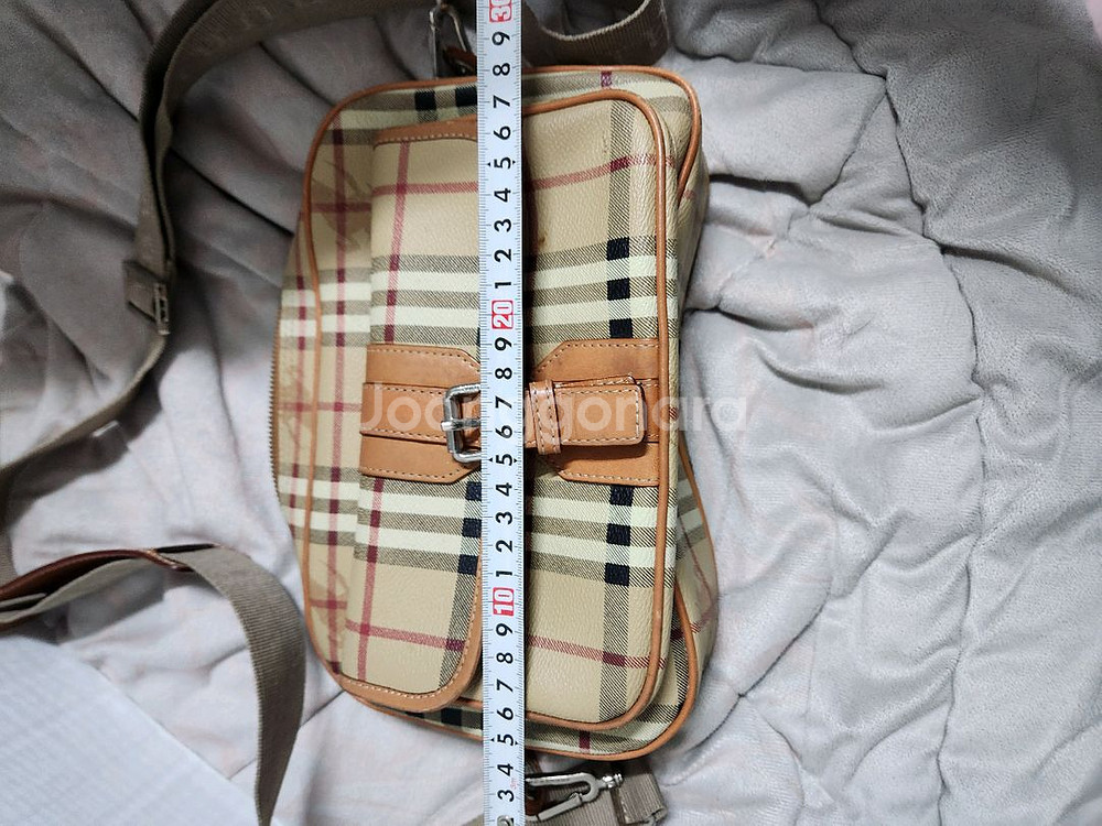 체크 패턴 크로스백--4