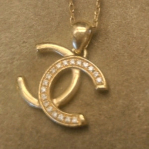 샤넬 CC 로고 다이아몬드 목걸이팬던트만