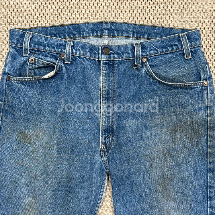 리바이스 20505 0217 80s USA 오렌지탭 빈티지 구제 청바지 (38x32, 실측 별도 기재)--1