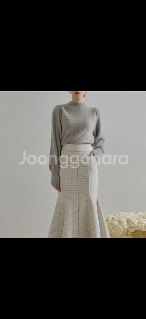 에트몽 퍼프 슬리브 니트 라쿤털니트 그레이니트--1