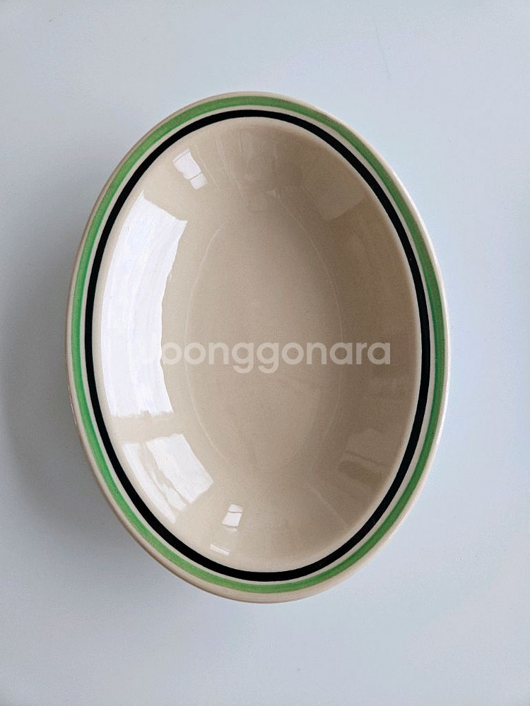 미국 빈티지 오벌 그릇--0