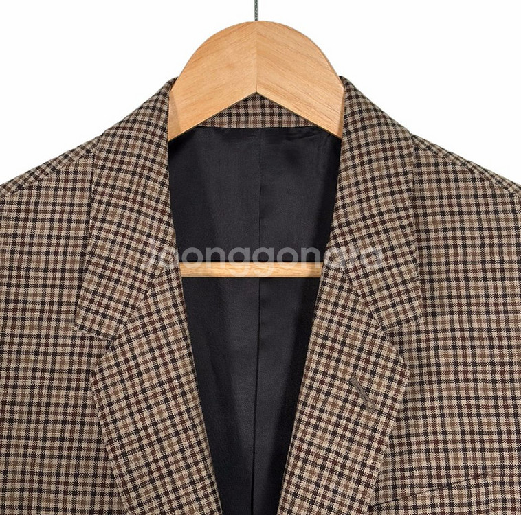 [38] 셀린느 22ss 여성 톰보이 울 깅엄 체크 블레이저 자켓 브라운--2