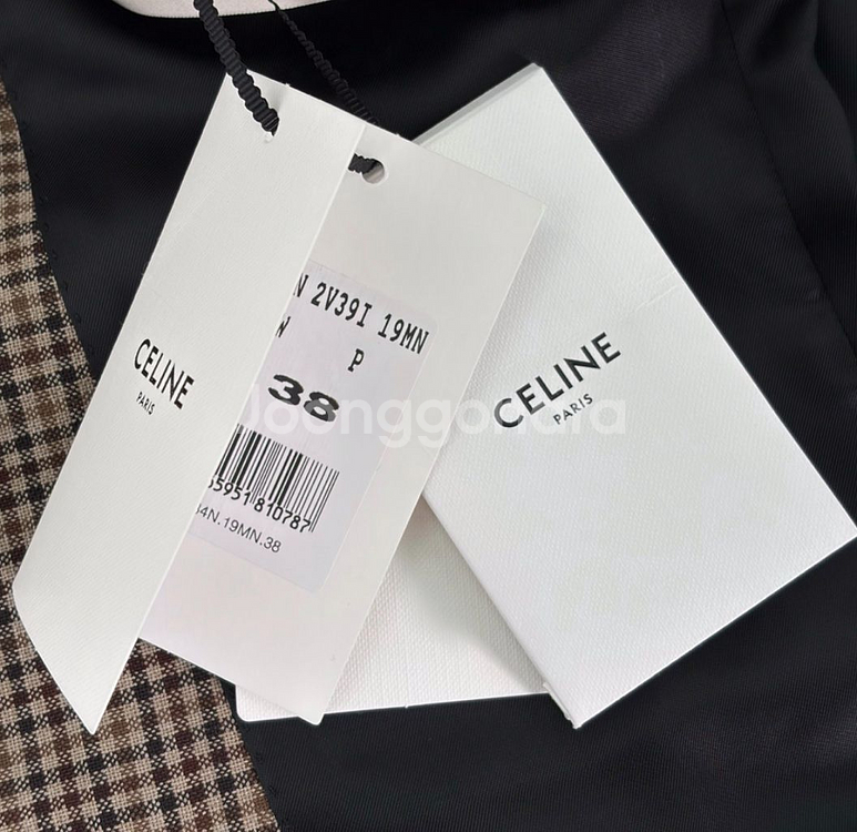[38] 셀린느 22ss 여성 톰보이 울 깅엄 체크 블레이저 자켓 브라운--6