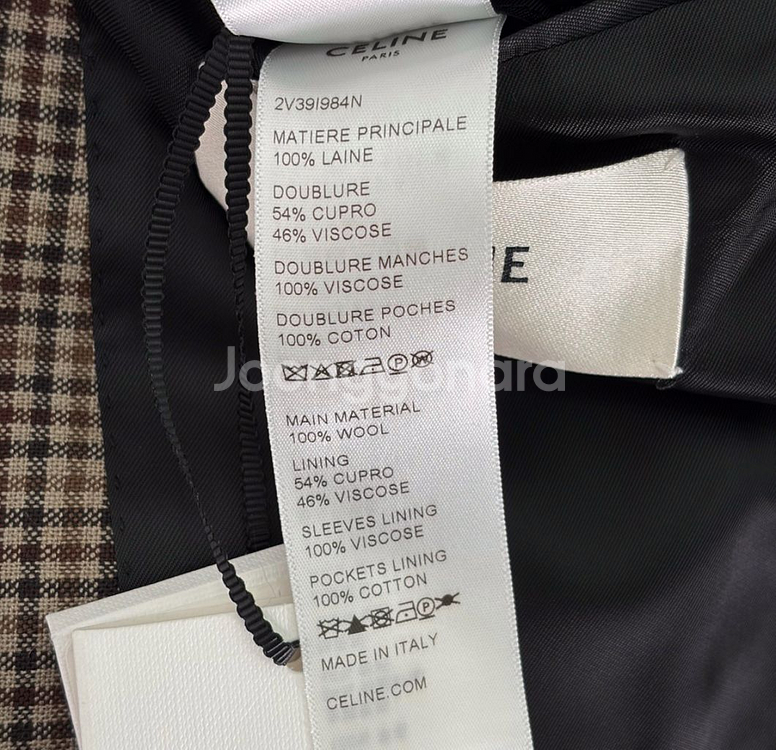 [38] 셀린느 22ss 여성 톰보이 울 깅엄 체크 블레이저 자켓 브라운--7