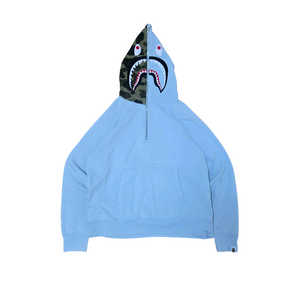 베이프 샤크 쿼터 집업 후드