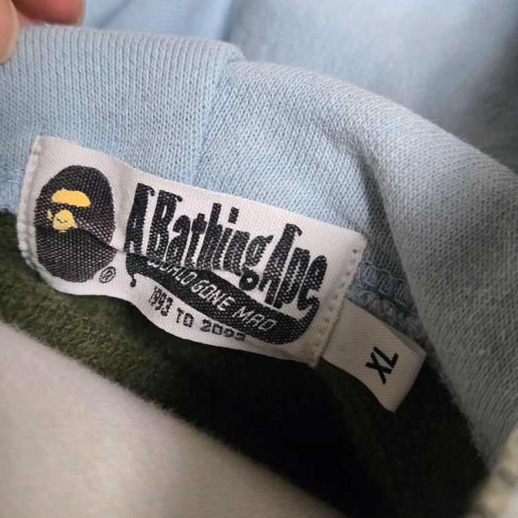 베이프 샤크 쿼터 집업 후드--5