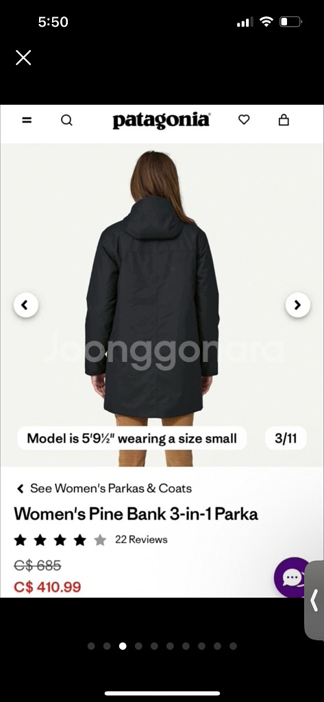 파타고니아 여성용 3-in-1 파카--2