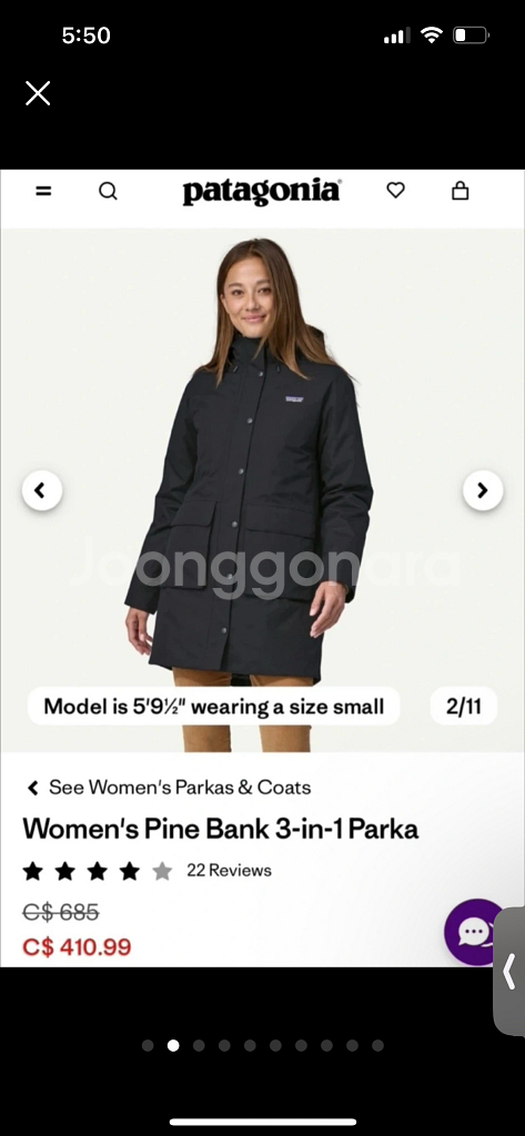 파타고니아 여성용 3-in-1 파카--1