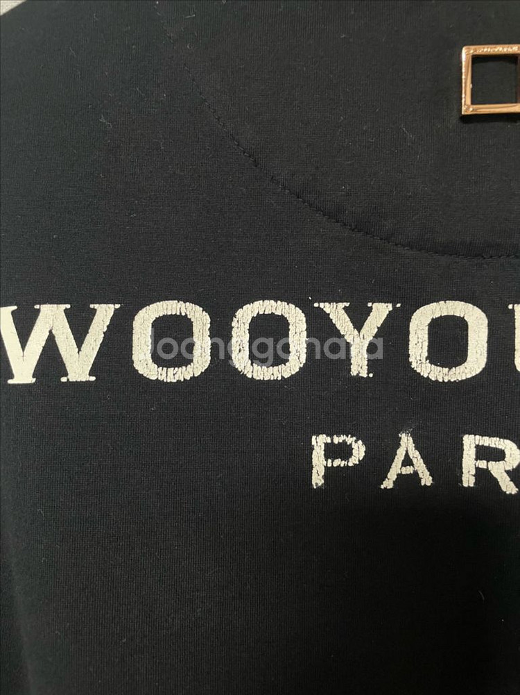 [46] 우영미 블랙 백로고 반팔 티셔츠--5