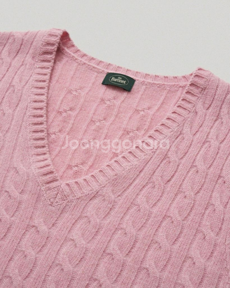 더바넷 핑크 포니 니트베스트--2