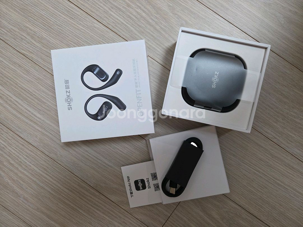 샥즈 오픈핏 T910 블랙 러닝 이어폰--0