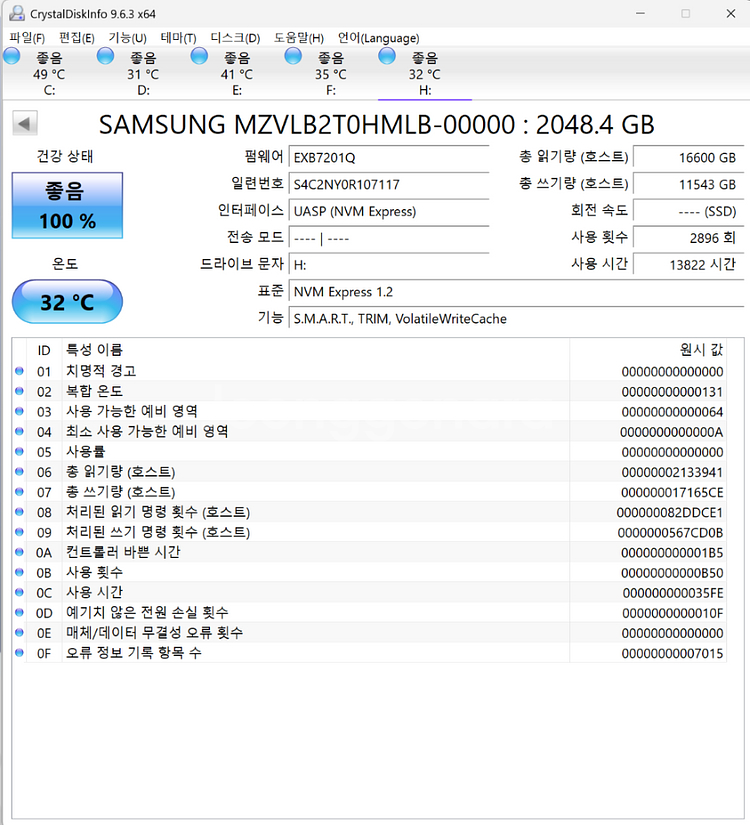 삼성 PM981 ssd m.2 2TB 팝니다--0