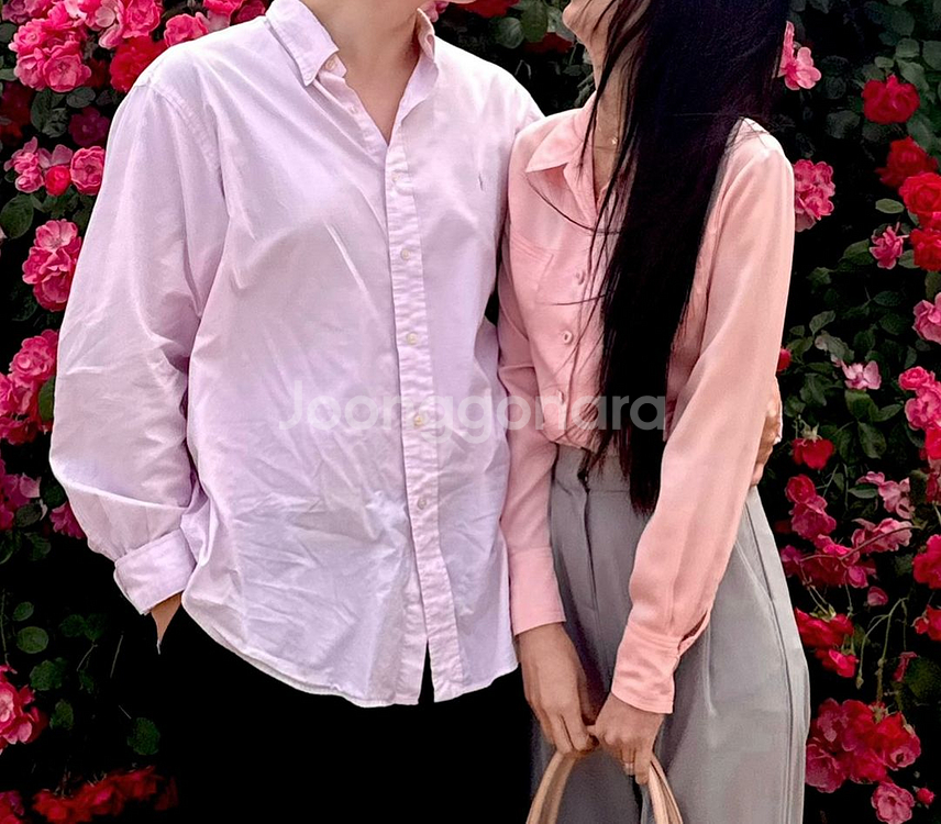 (착샷O) 폴로 랄프로렌 연핑크 셔츠--8