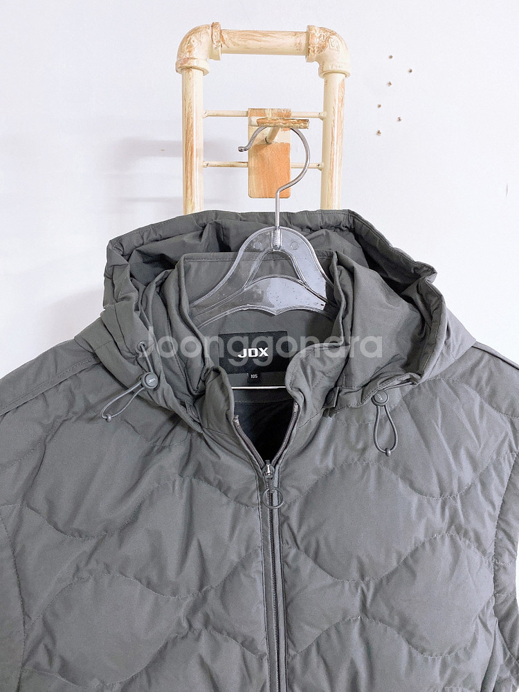(105)(새옷수준)JDX골프여자빅사이즈오리털허리라인후드패딩조끼--1