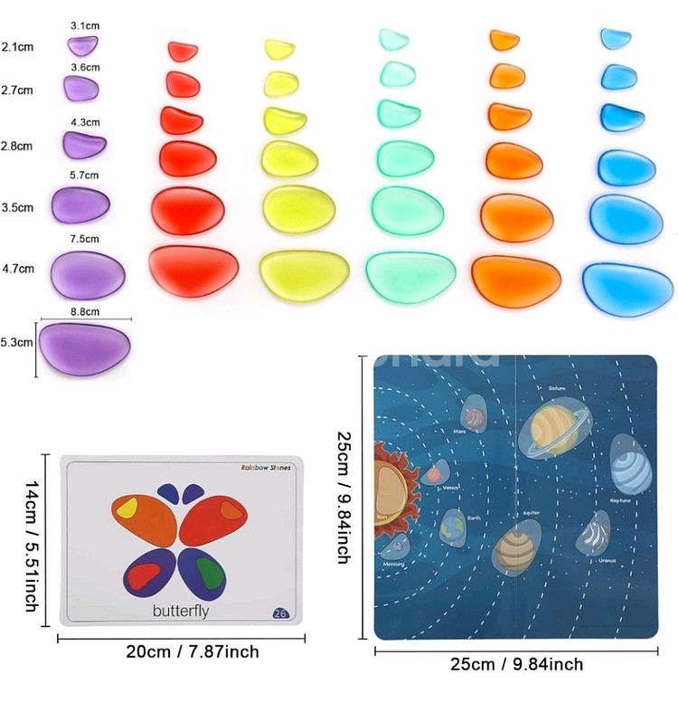 STEAM 무지개 조약돌 교구 새상품 (Odoorgames 제품)--5