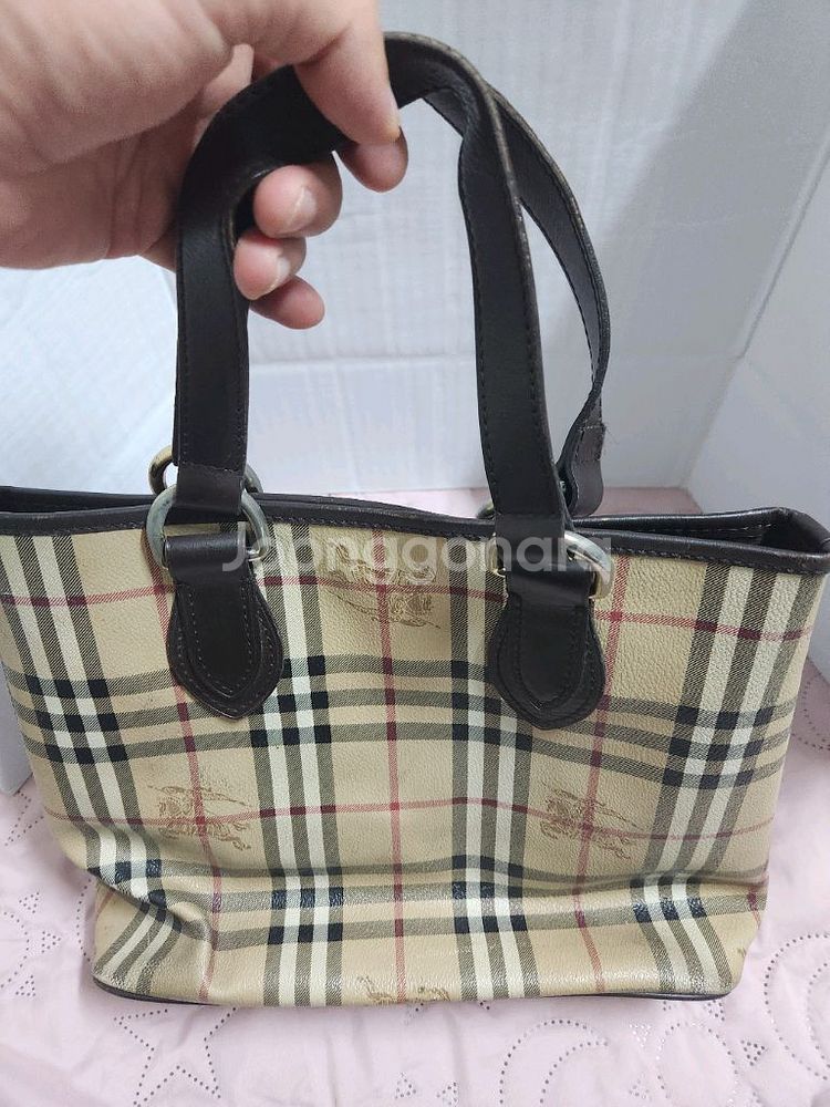 버버리 체크 패턴 토트백--0