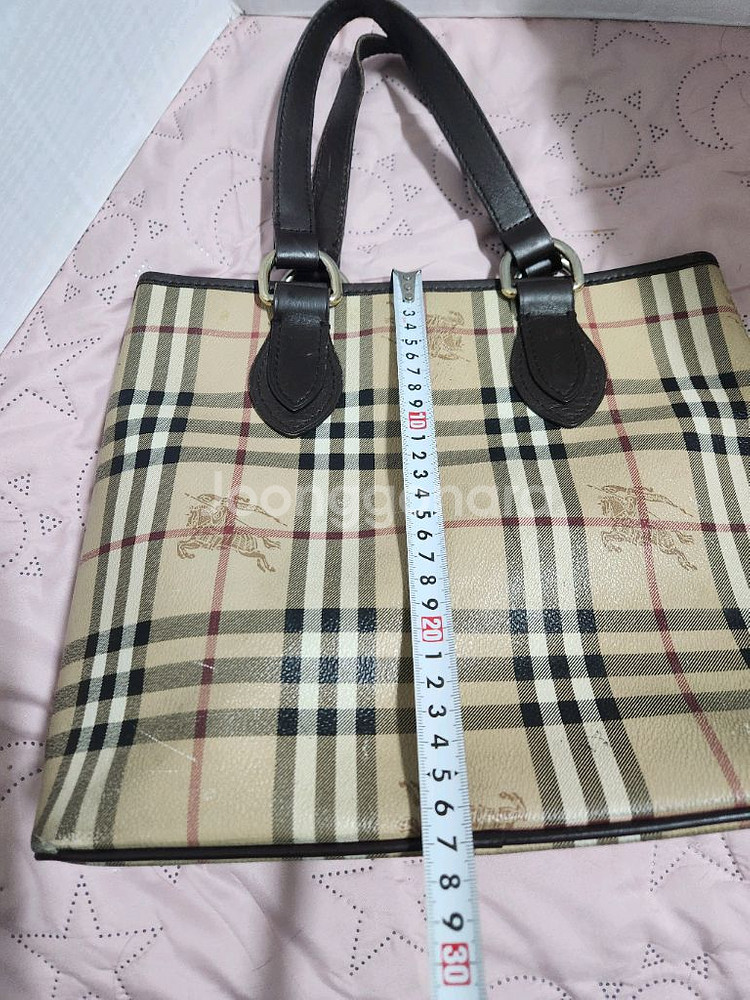 버버리 체크 패턴 토트백--5