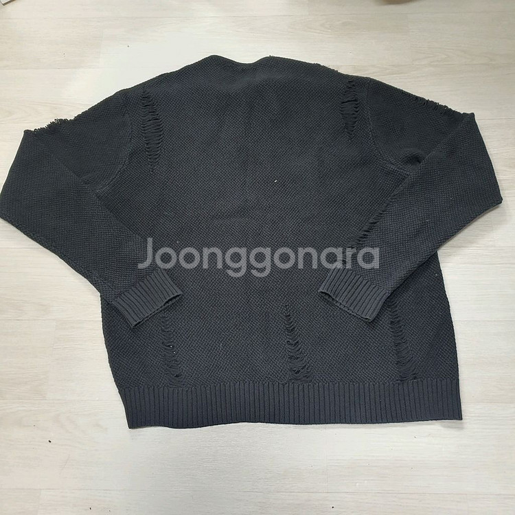 블랙 데미지 니트 검정 스웨터 디스트로이드--0