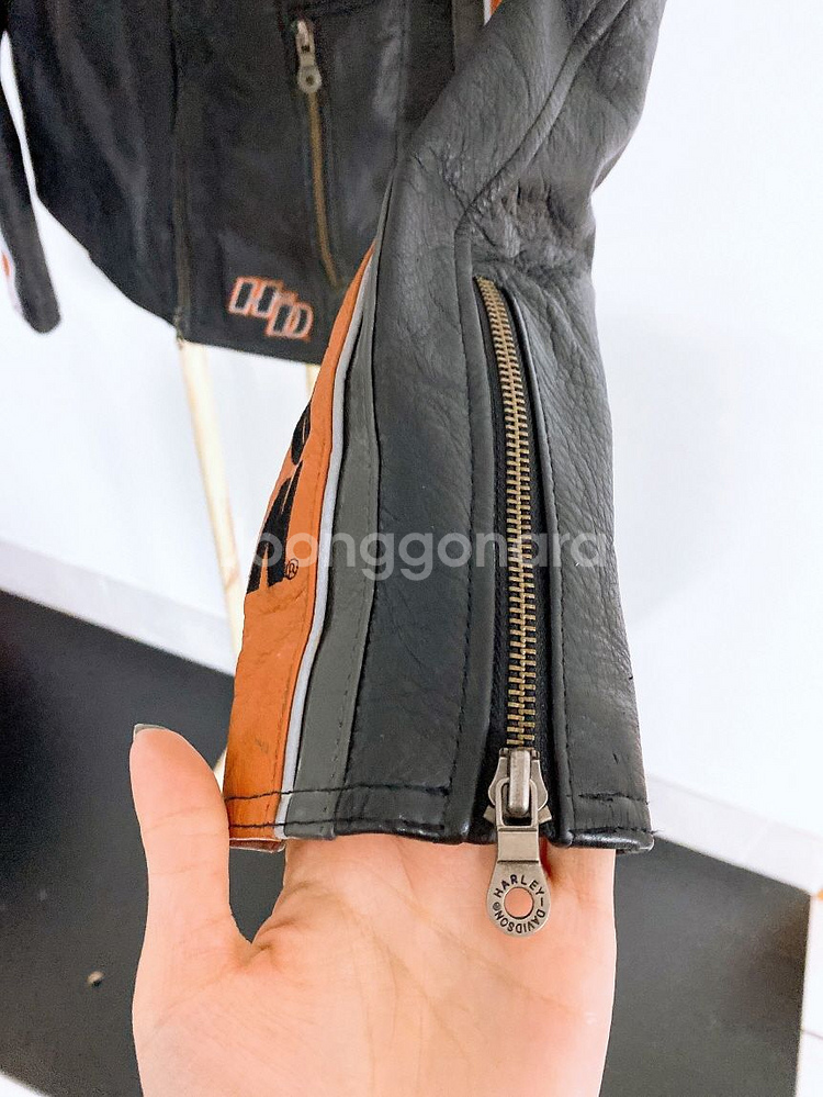 (S)할리데이비슨여자한글택소가죽100%바이크라이더자켓--3