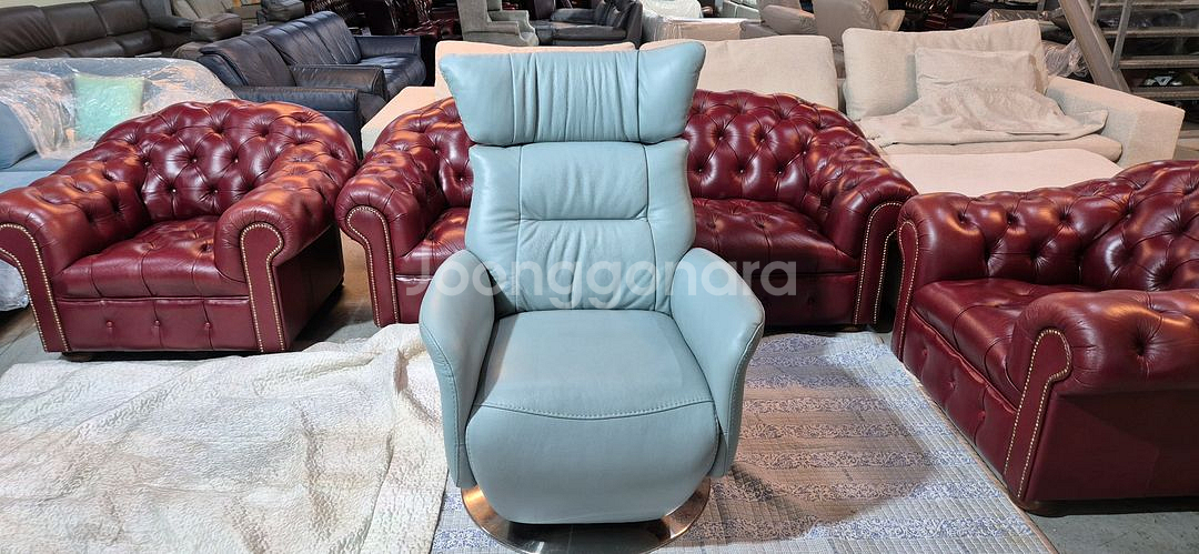 에몬스 천연가죽 1인전동리클라이너 소파소파(헤드수동)서울경기근거리무료배송--0