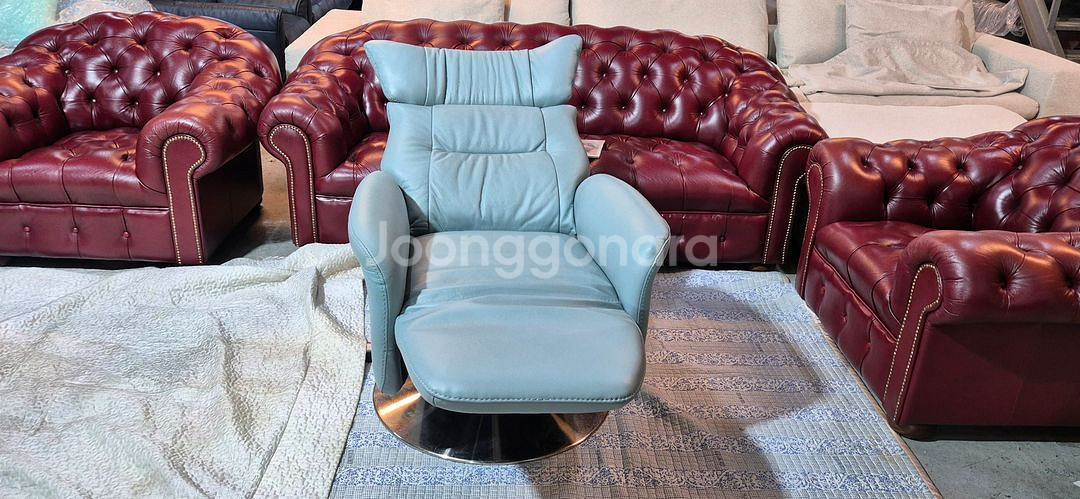 에몬스 천연가죽 1인전동리클라이너 소파소파(헤드수동)서울경기근거리무료배송--2