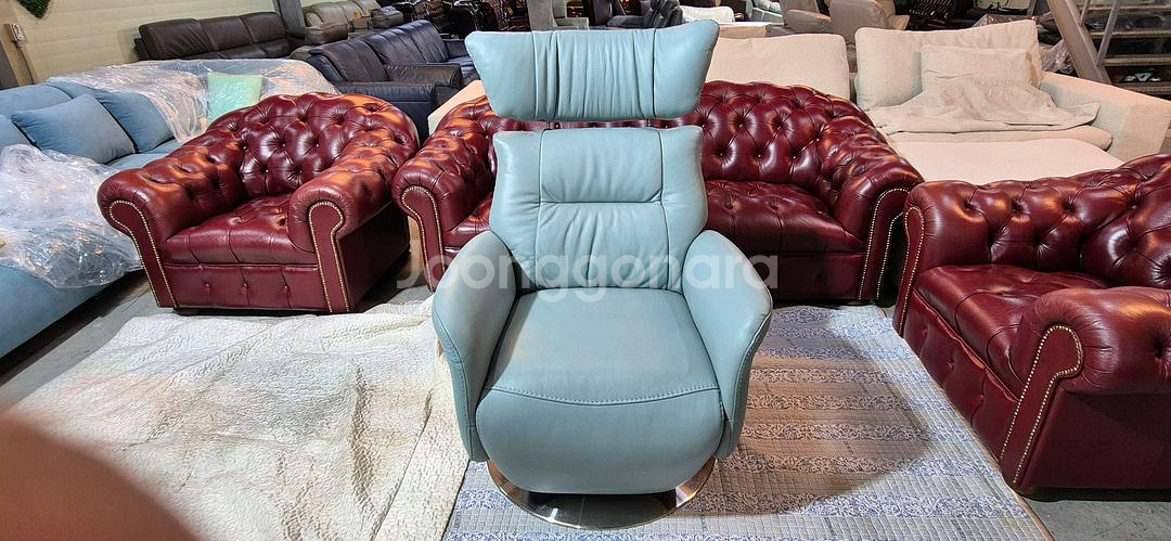 에몬스 천연가죽 1인전동리클라이너 소파소파(헤드수동)서울경기근거리무료배송--1