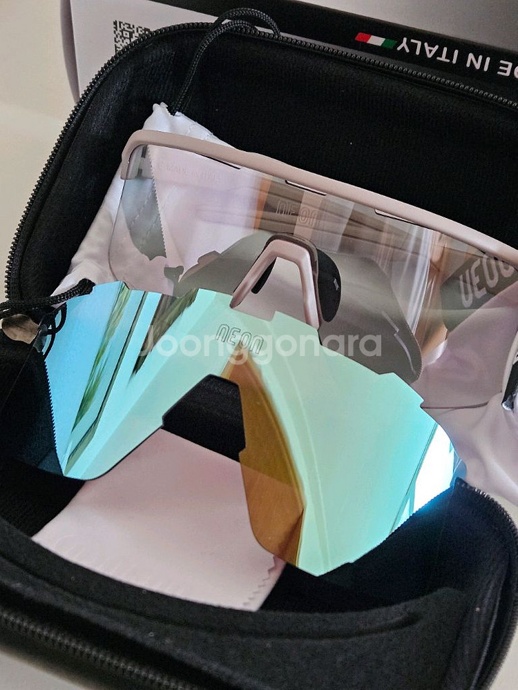 네온 고글 (자전거 고글) 상태 최상--1