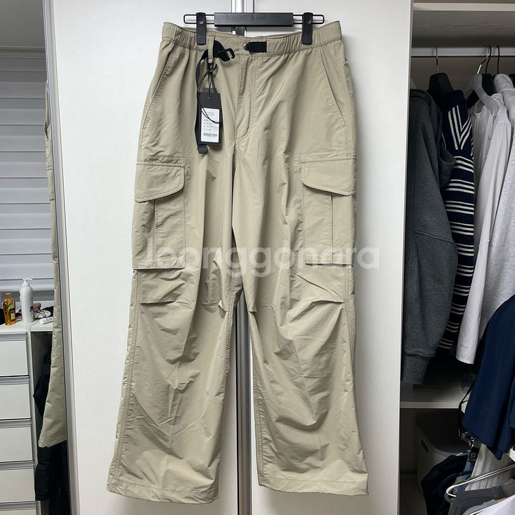(새상품)무탠다드 시티레저 NP 와이드벨티드 카고팬츠 베이지36--0