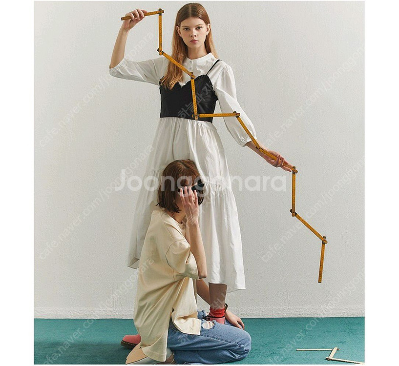 새상품 쥬시쥬디 J 뷔스티에 믹스 셔츠 원피스(착불)--5