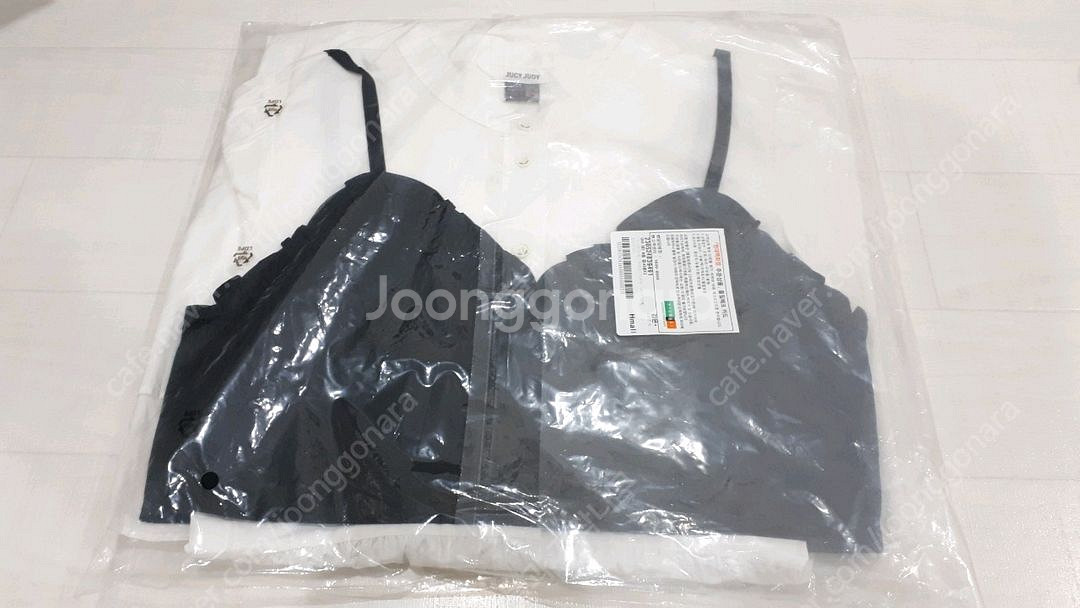 새상품 쥬시쥬디 J 뷔스티에 믹스 셔츠 원피스(착불)--7