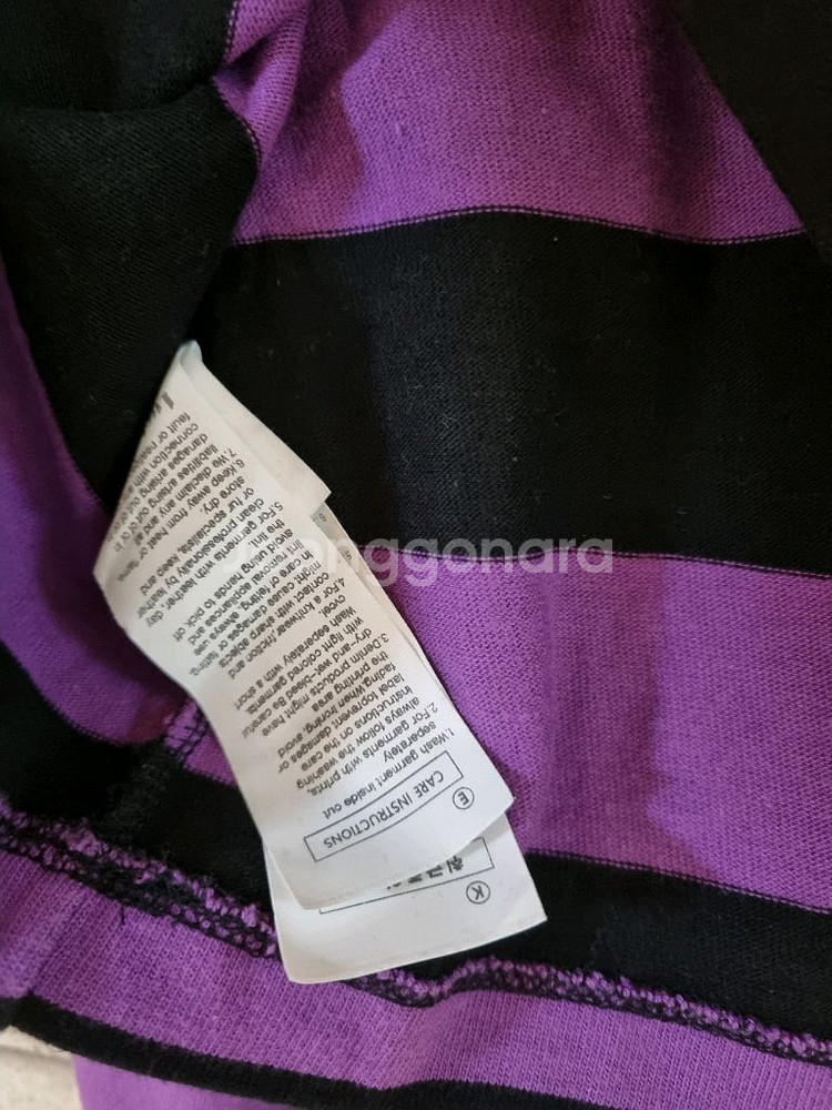 럭키마르쉐 스트라이프 크롭 폴로셔츠--8