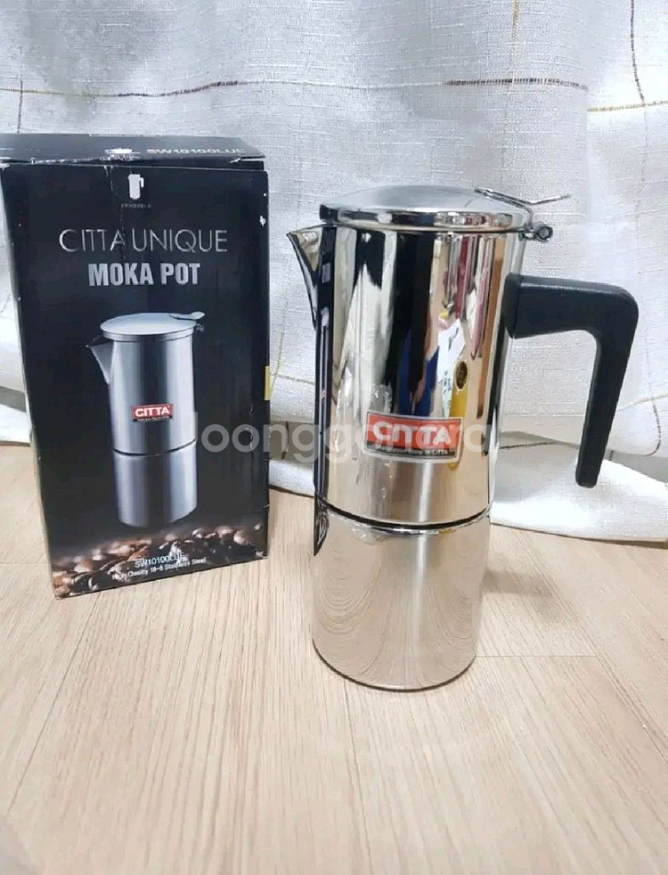 시타(citta) 유니크 스테인레스 모카포트 2인/에스프레소/커피머신--0