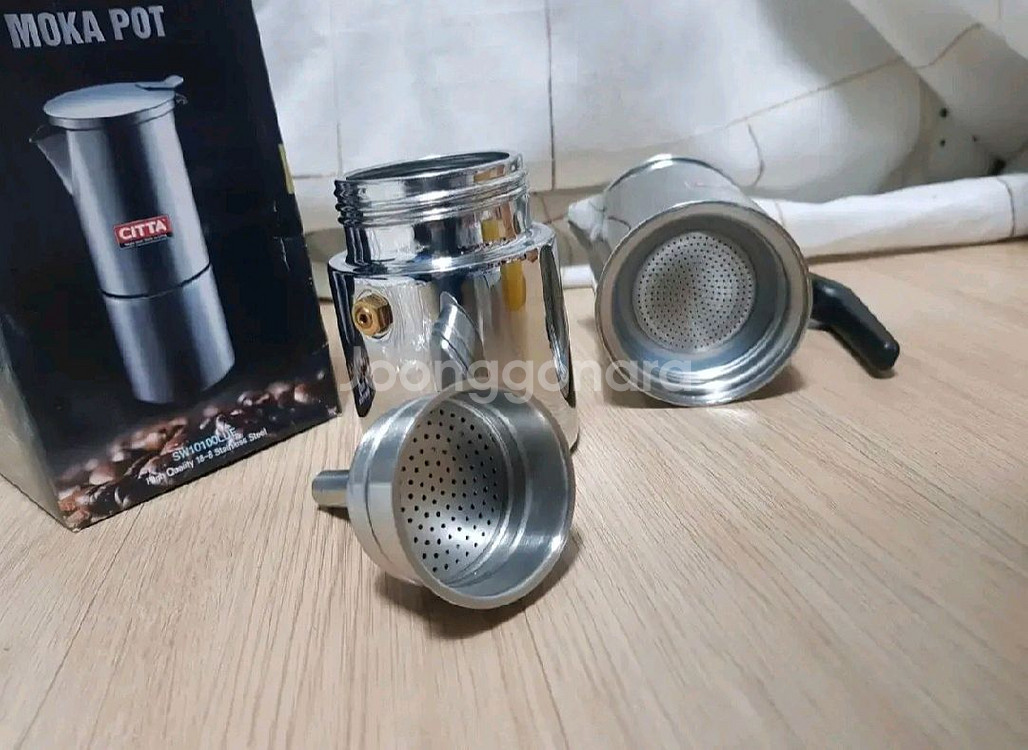 시타(citta) 유니크 스테인레스 모카포트 2인/에스프레소/커피머신--4