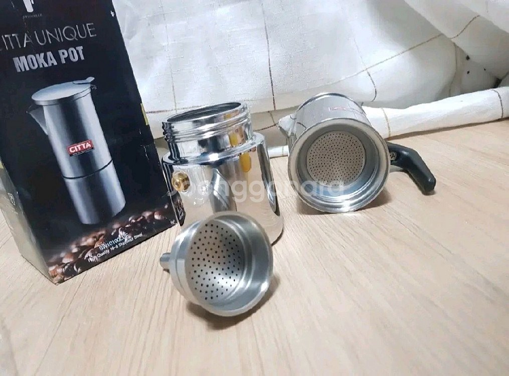시타(citta) 유니크 스테인레스 모카포트 2인/에스프레소/커피머신--5