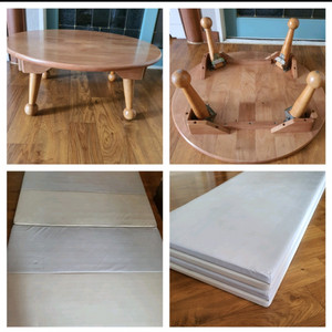 원목둥근접이상겸 다용도테이블 저렴하게 1만6천원+4단접이식매트는덤